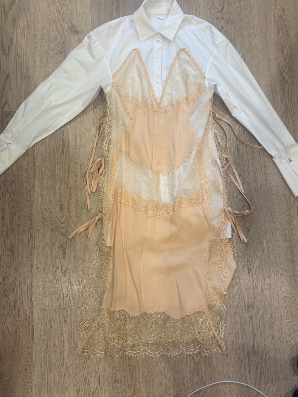 Patrizia Peppe Button Down Midi Lace Dress